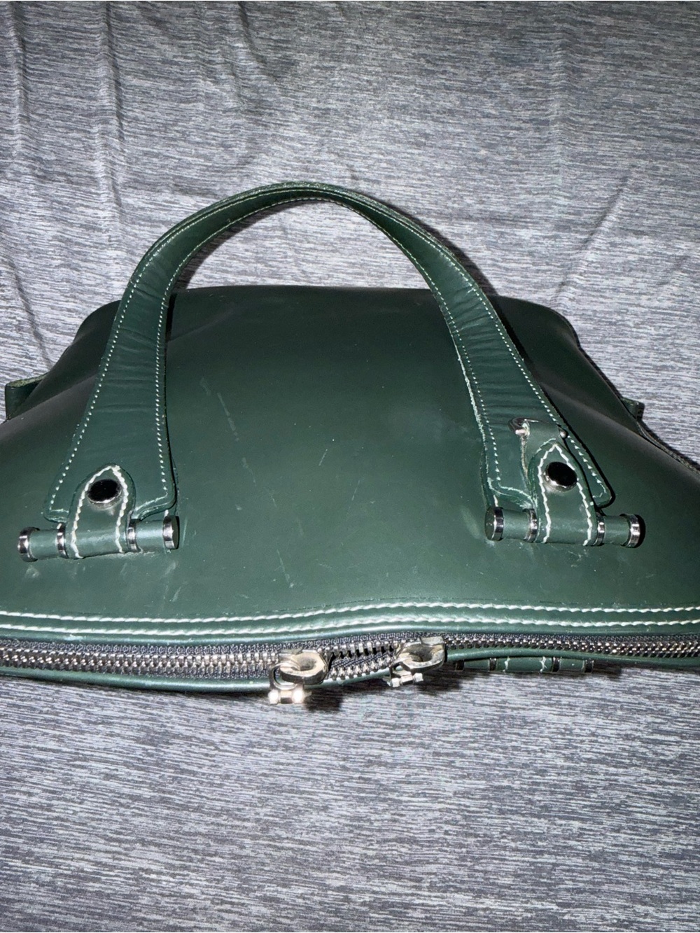 Dooney & Bourke Dark Green Leather Bintage Dome Satchel EUC - Picture 16 of 16